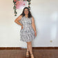 Vestido estampado preto e branco
