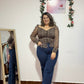 Blusa padrão folhas
