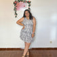 Vestido estampado preto e branco