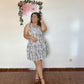 Vestido estampado preto e branco