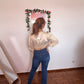 jeans com desfiado