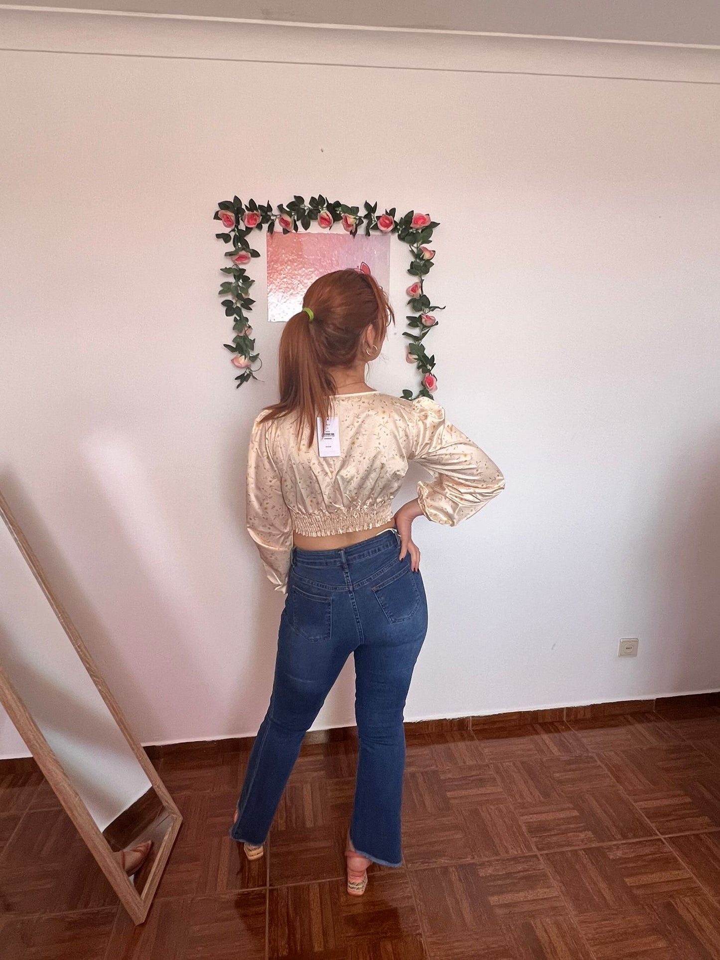 jeans com desfiado